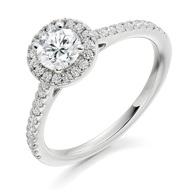 Platinum Diamond Halo Cluster Ring - ENG3753