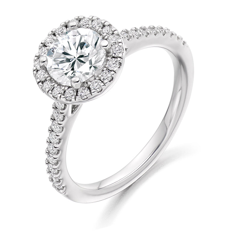 Platinum Diamond Halo Cluster Ring - ENG3967