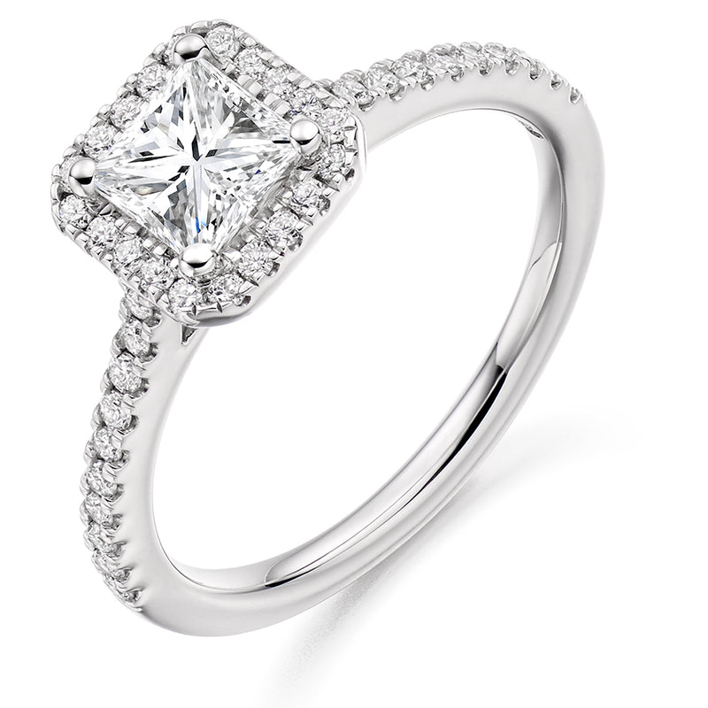 Platinum Diamond Halo Ring - ENG4038