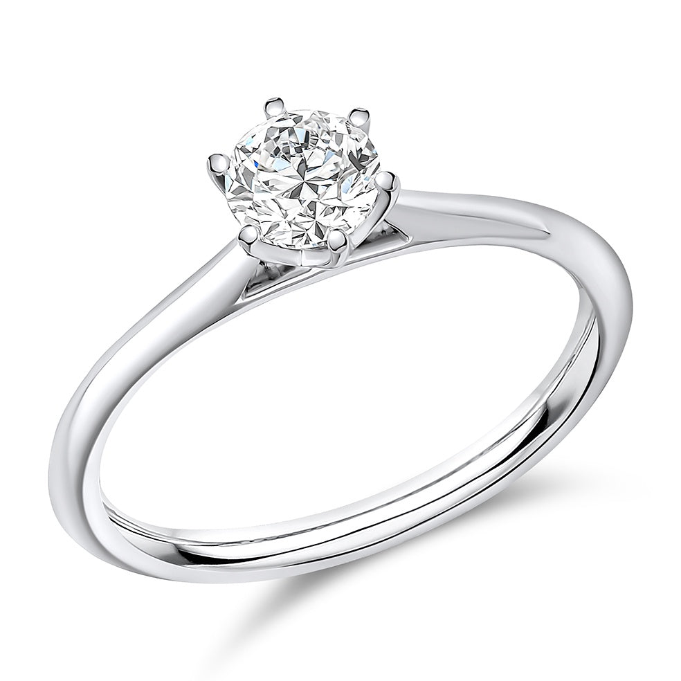 Platinum Diamond Solitaire Six Claw Ring 0.50ct G SI1