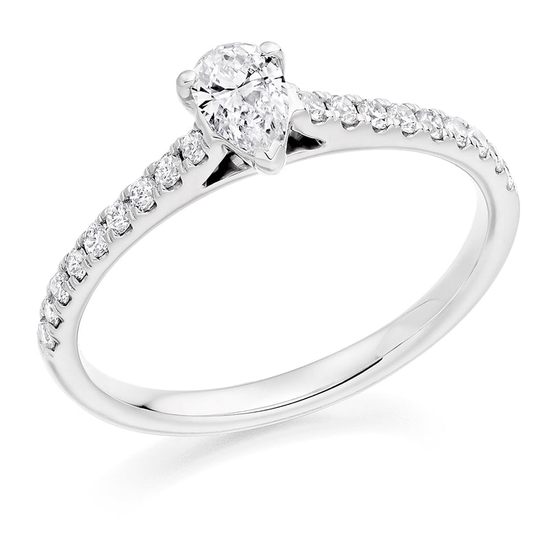 Platinum Diamond Pear Shape Ring