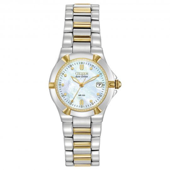 Citizen Ladies S/S Gold Tone Watch MOP Dial EW1534-57D
