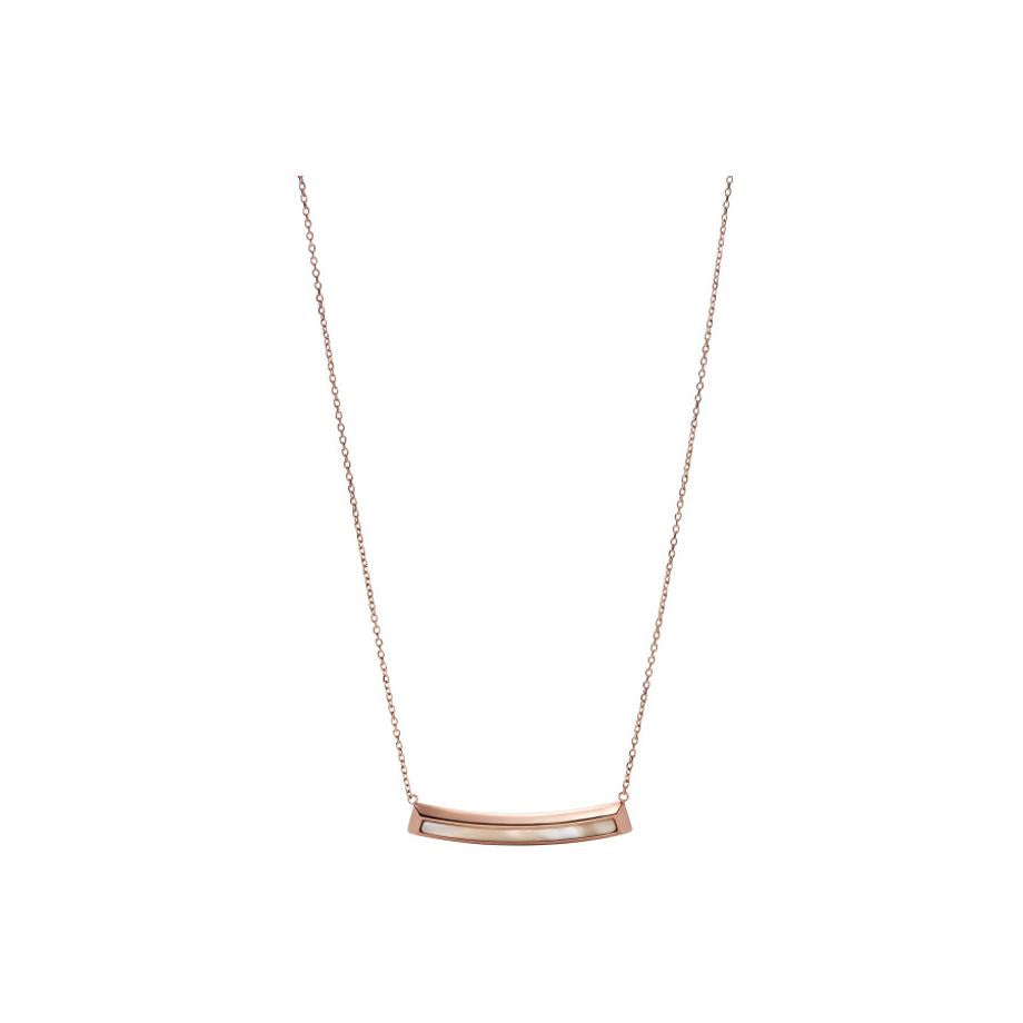 Fossil Shimmer Horn Bevel Plaque Necklace - JF01726791