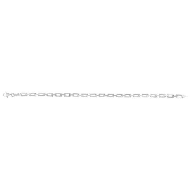 Rectangle Link Bracelet In 9ct White Gold GB521