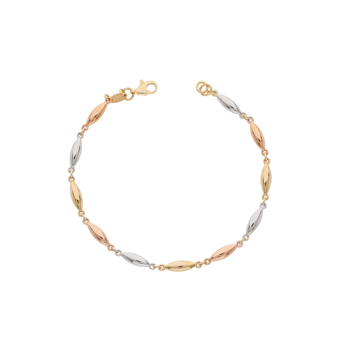 9ct Three Tone Gold Bracelet