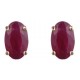 9ct Gold Ruby Oval Cut Claw Set 5x3mm Earrings GE1102RB