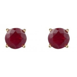 9ct Gold Ruby 3mm Round Claw Set Stud Earrings GE1106RB