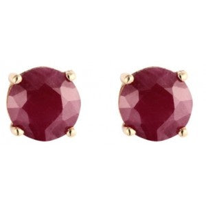 9ct Gold Ruby 4mm Round Claw Set Stud Earrings GE1107RB