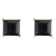 9ct Gold Sapphire Square Cut Claw Set 3mm Earrings GE1109SA