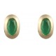 9ct Gold Emerald Oval Cut Rubover Set 5x3mm Earrings GE1117EM