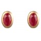 9ct Gold Ruby Oval Cut Rubover Set 5x3mm Earrings GE1117RB