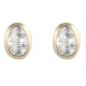 9ct Gold White CZ Oval Cut Rubover Set 5x3mm Earrings GE1117WCZ