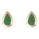 9ct Gold Emerald Pear Cut Rubover Set 6x4mm Earrings GE1120EM