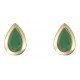 9ct Gold Emerald Pear Cut Rubover Set 6x4mm Earrings GE1120EM