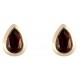 9ct Gold Garnet 6x4mm pear Earrings