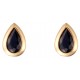 9ct Gold Sapphire Pear Cut Rubover Set 6x4mm Earrings GE1120SA