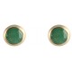 9ct Gold Emerald Round Rubover Set 4mm Earrings GE1122EM
