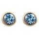 9ct Gold Blue Topaz Round Rubover Set 5mm Earrings GE1123BT