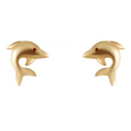 9ct Yellow Gold Dolphin Earrings