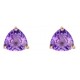 9ct Gold Amethyst trillion Earrings