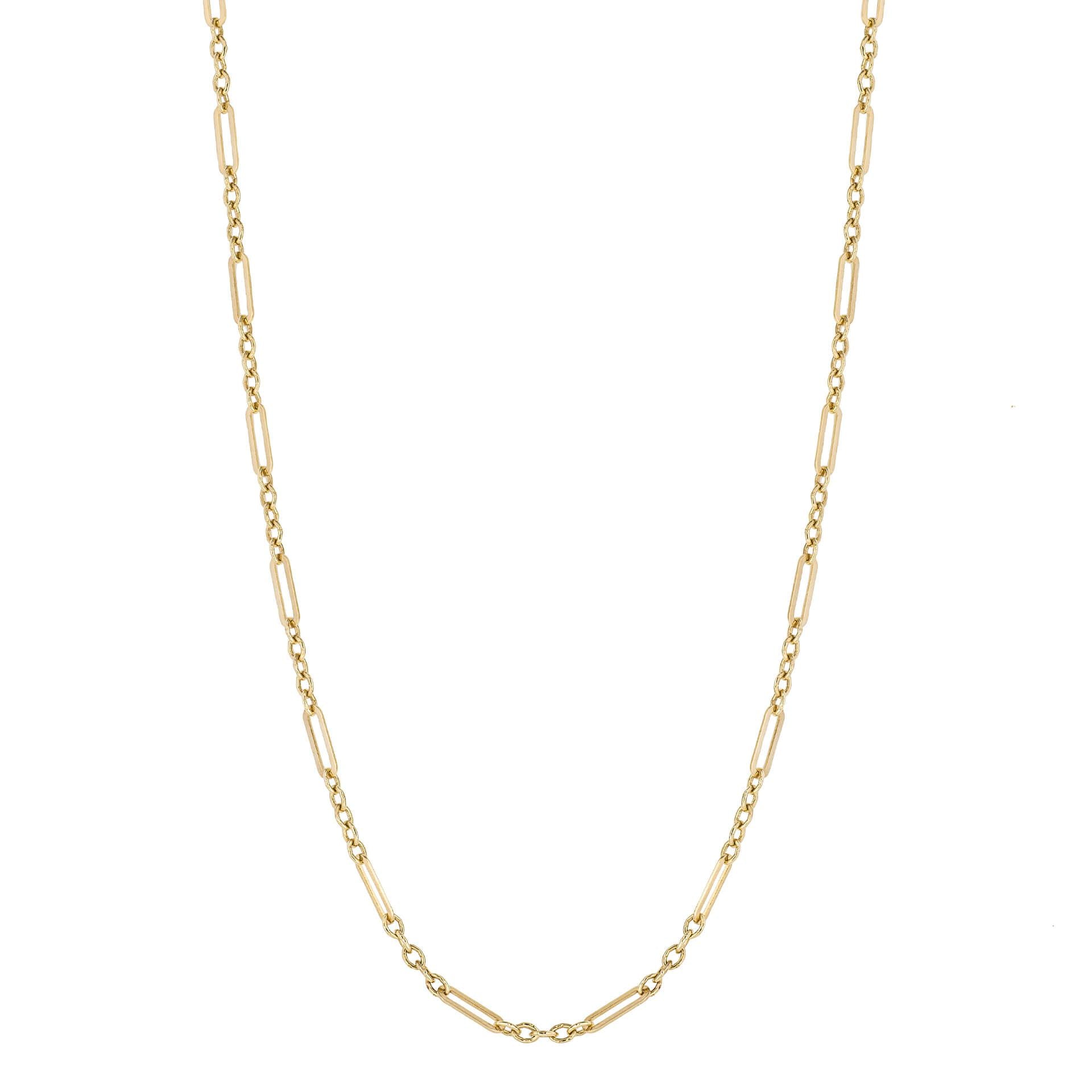 9ct Yellow Gold Elongated Link Necklace