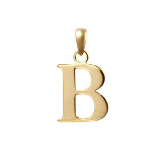 9ct Yellow Gold Initial B Pendant