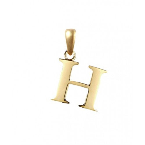 9ct Yellow Gold Initial H Pendant