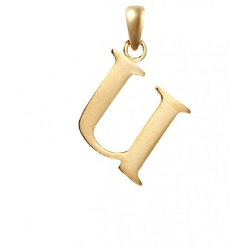 9ct Yellow Gold Initial U Pendant