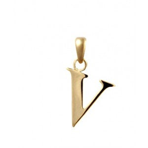 9ct Yellow Gold Initial V Pendant
