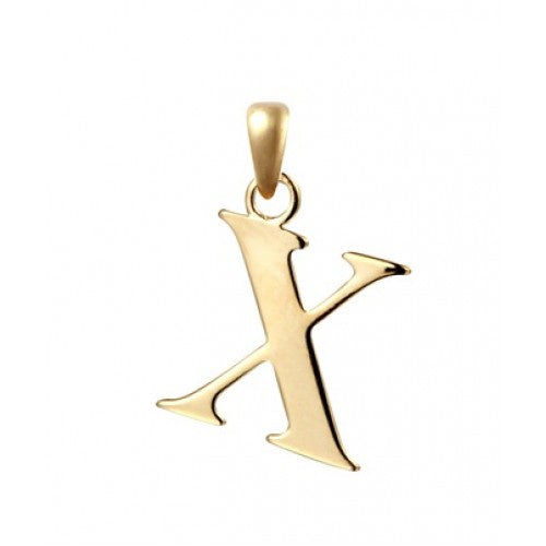 9ct Yellow Gold Initial X Pendant
