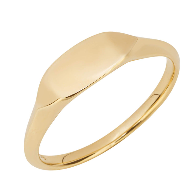 9ct Yellow Gold Navette signet Ring