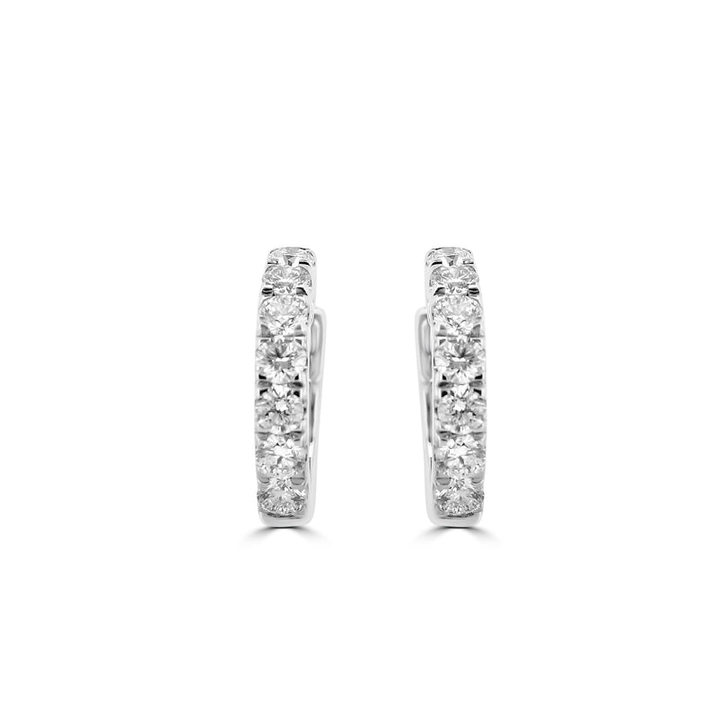 18ct White Gold Diamond Hoop Earrings 0.50ct