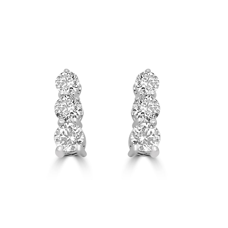 18ct White Gold Trilogy Diamond Earrings 0.52ct