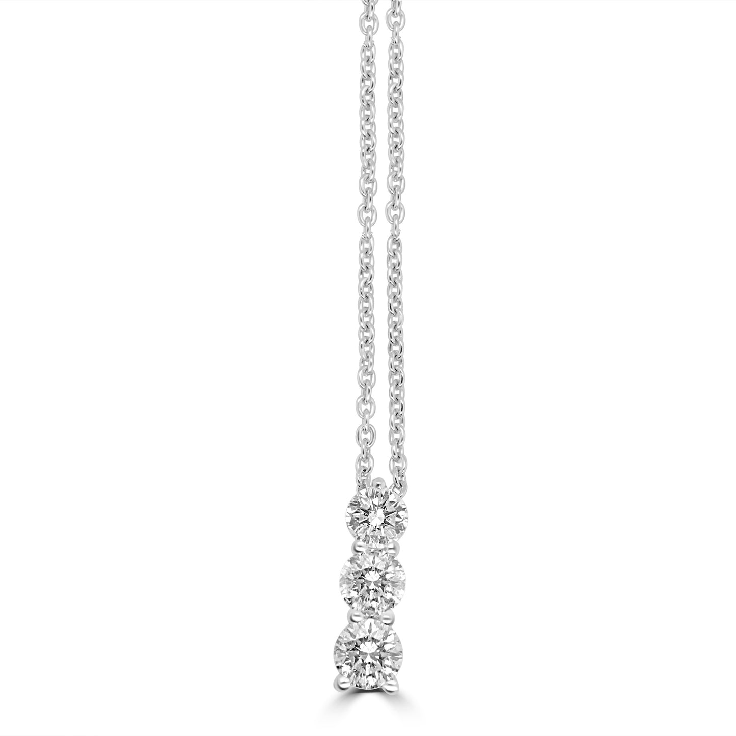 18ct White Gold Trilogy Diamond Pendant 0.24ct