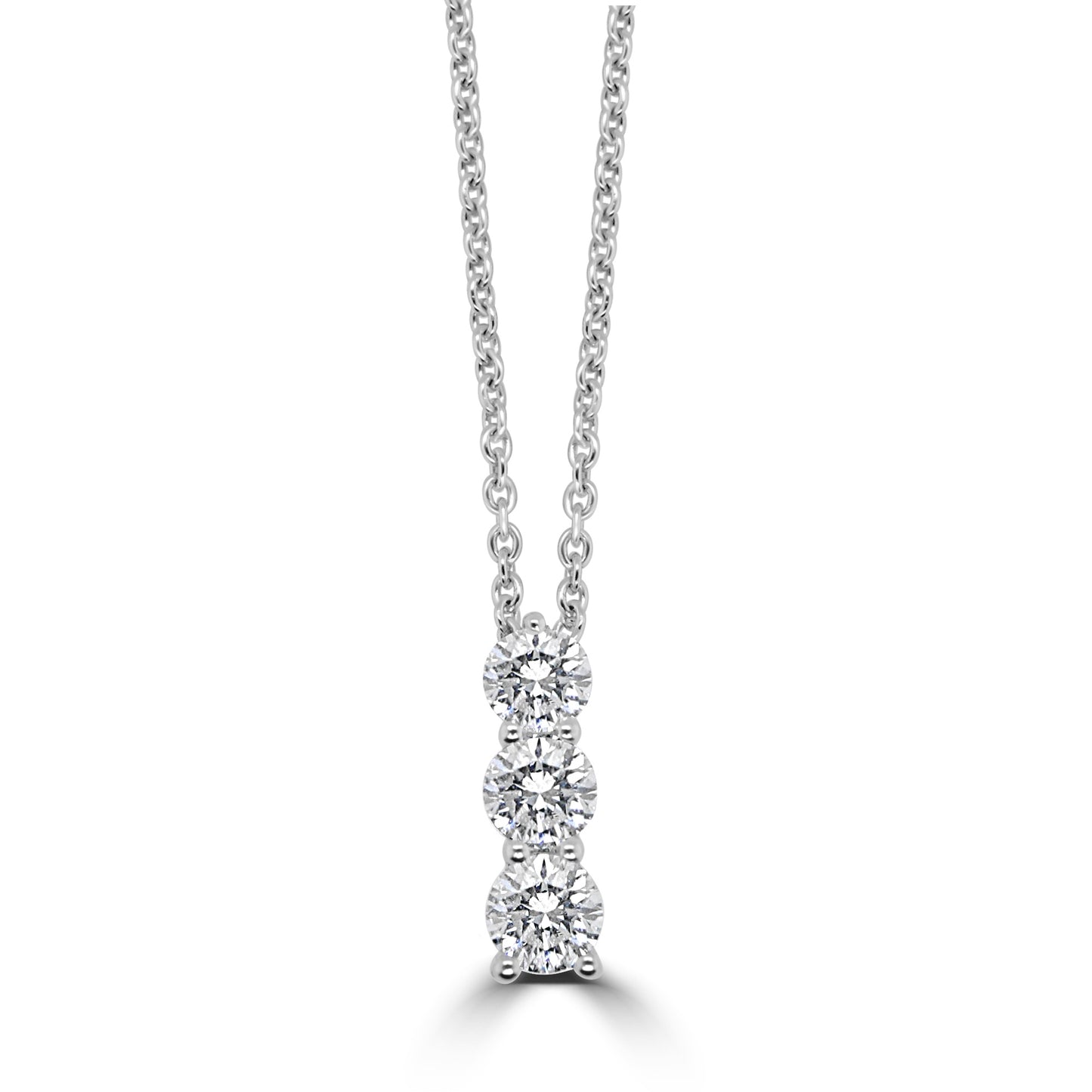 18ct White Gold Trilogy Diamond Pendant 0.50ct
