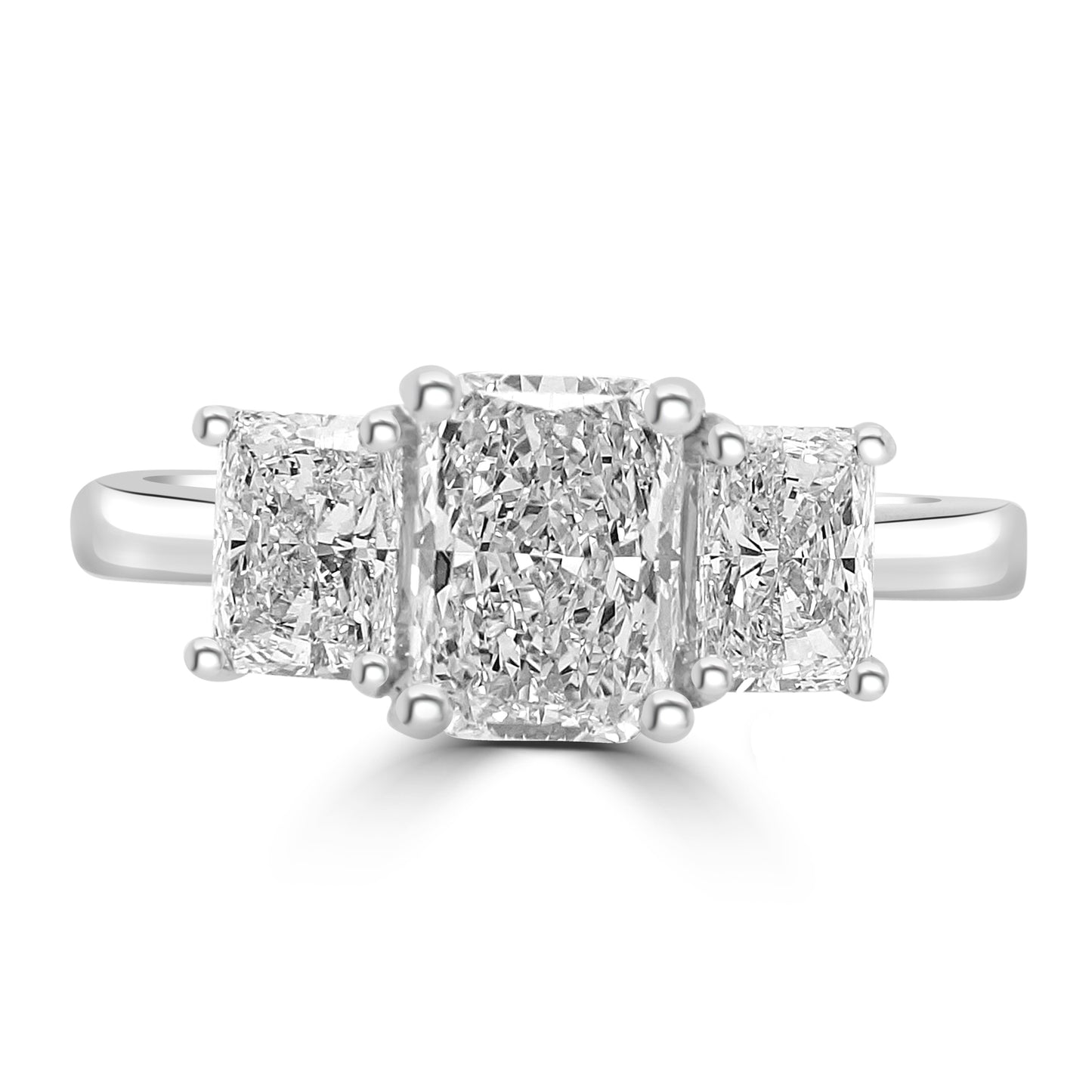 Platinum Radiant Cut Trilogy Ring 1.60ct - RN9548
