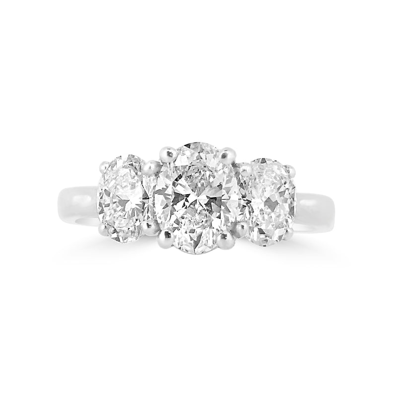 Platinum Oval Cut Diamond Trilogy Ring 1.50ct - RN9023