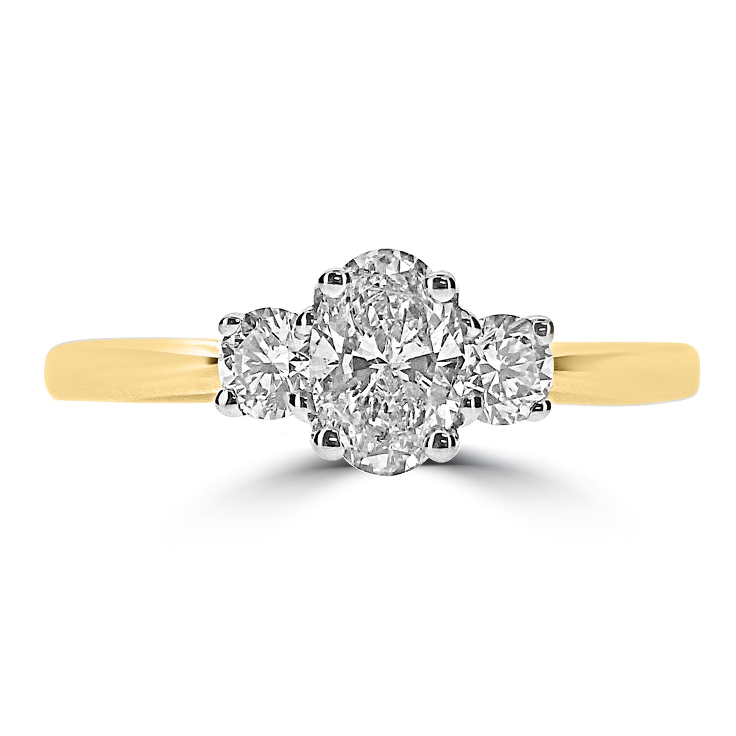 18ct Gold & Platinum Diamond Oval & Brilliant Cut Trilogy 1.07ct - RN9441