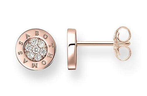 Thomas Sabo Rose Gold Plated Pavé Cubic Zirconia Small Round Studs H1820-416-14