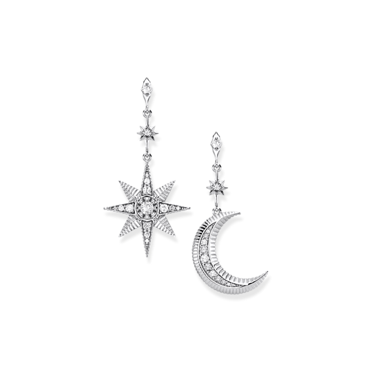 Thomas Sabo Silver Royalty Star & Moon Earrings H2026-643-14