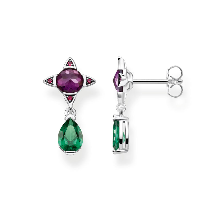 Thomas Sabo Green Purple Stud Earrings H2073-348-7