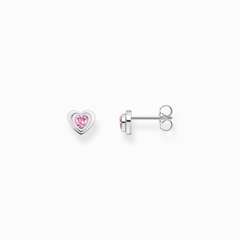 Thomas Sabo Pink Heart Stud Earrings Silver H2271-643-9