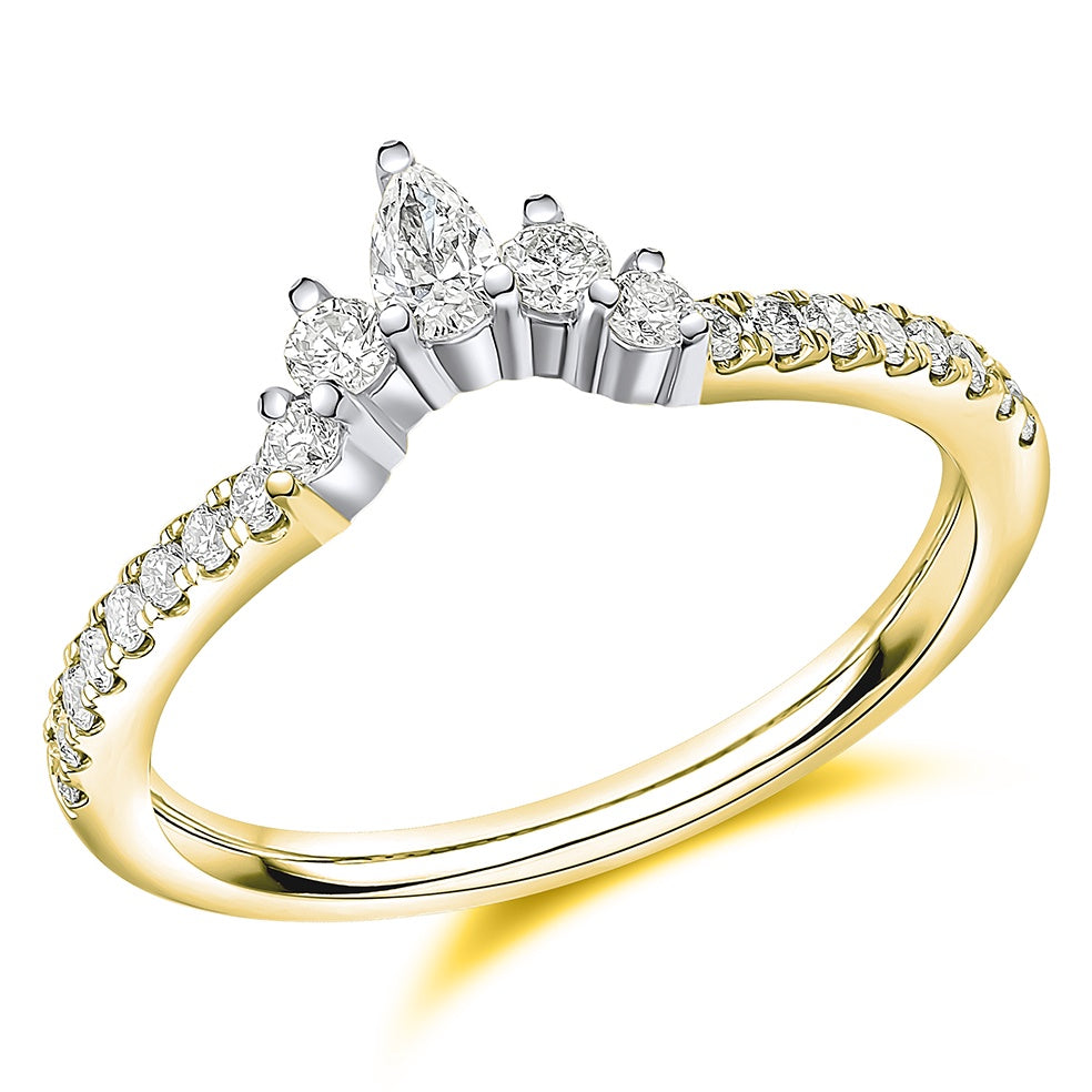 Platinum & 18ct Gold Diamond Half Eternity Ring 0.35ct