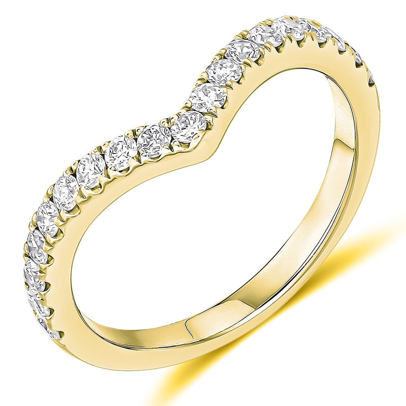 18ct Yellow Gold Wishbone Diamond Ring 0.45ct - G Si