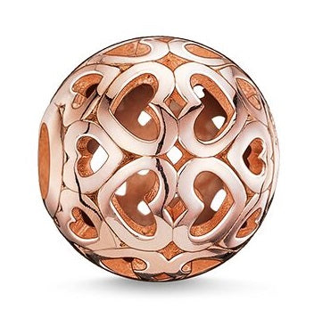 Thomas Sabo Rose Gold Plated Open Work Hearts Bead K0018-415-12