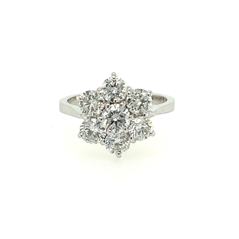 18ct White Gold 2.05ct Star Cluster Ring