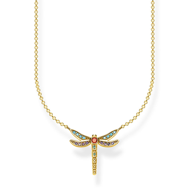 Thomas Sabo Gold Plated Dragonfly Necklace KE1837-974-7-L45v