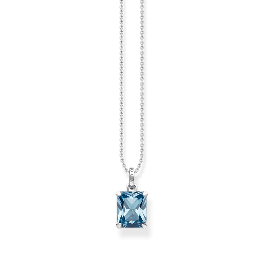 Thomas Sabo Silver Light Blue Stone Necklace KE1964-009-1-L45v