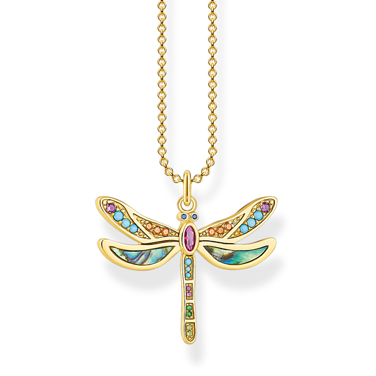 Thomas Sabo gold plated Dragonfly Pendant KE1970-295-7-L42v