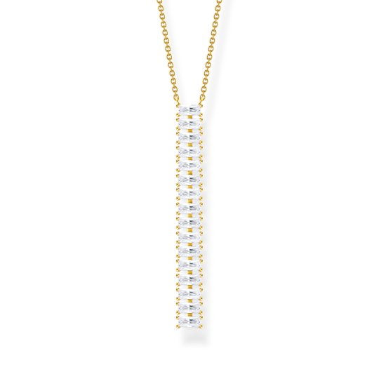 Thomas Sabo Gold Plated CZ Bar Necklace Claw Set KE2117-414-14-L45v